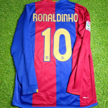 Ronaldinho Barcelona 2006 2007 Long Sleeve Soccer Jersey M SKU# 178745-426