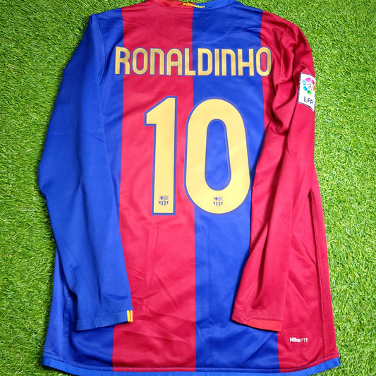 Ronaldinho Barcelona 2006 2007 Long Sleeve Soccer Jersey M SKU# 178745-426
