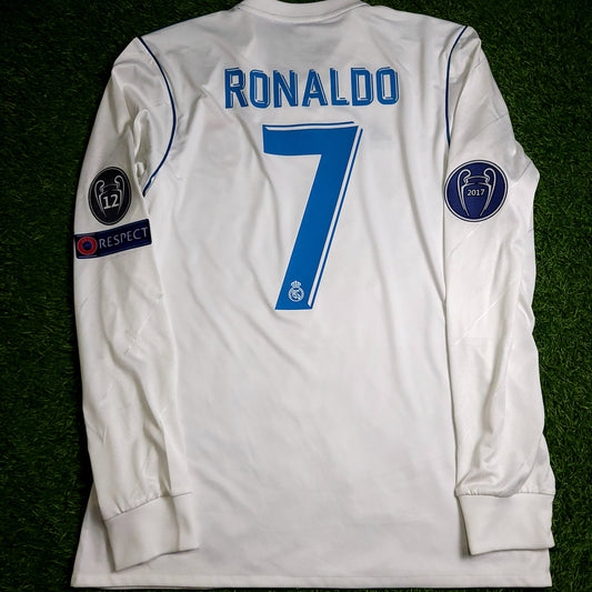 Cristiano Ronaldo Real Madrid 2017 2018 LAST GAME UEFA FINAL Long Sleeve Soccer Jersey  M SKU#  B31106