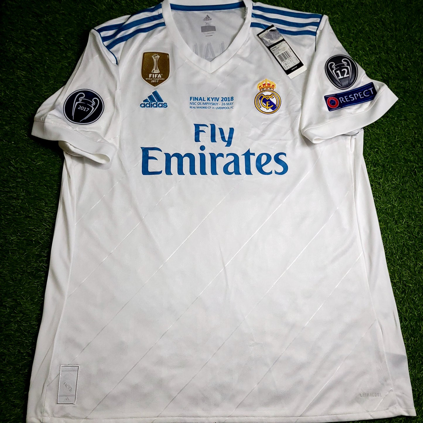 Cristiano Ronaldo Real Madrid 2017 2018 LAST GAME UEFA FINAL Soccer Jersey BNWT XL SKU# AZ8059