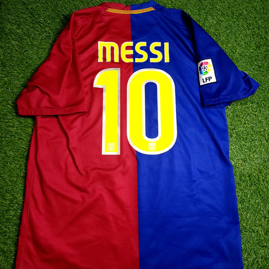Messi Barcelona TREBLE SEASON 2008 2009 Soccer Jersey M SKU# 286784-655 - ForeverSoccerJerseys