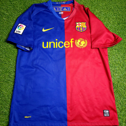 Messi Barcelona TREBLE SEASON 2008 2009 Soccer Jersey M SKU# 286784-655 - ForeverSoccerJerseys