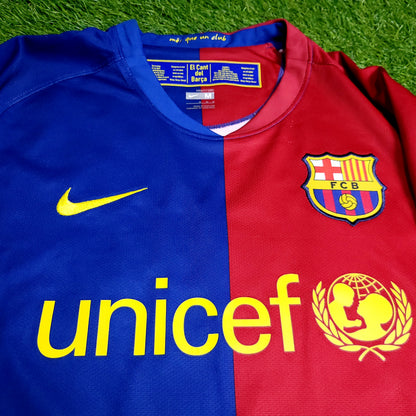 Messi Barcelona TREBLE SEASON 2008 2009 Soccer Jersey M SKU# 286784-655 - ForeverSoccerJerseys