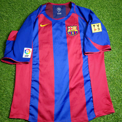 Messi Barcelona DEBUT 2004 2005 Soccer Jersey L SKU# 118861 - ForeverSoccerJerseys