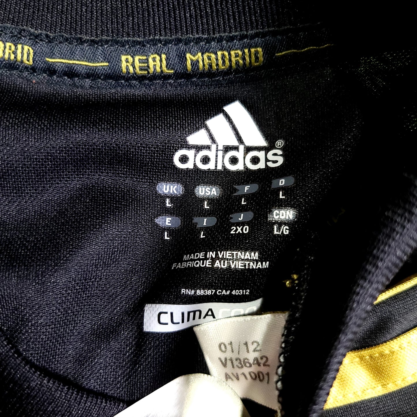 Cristiano Ronaldo Real Madrid 2011 2012 Away Soccer Jersey L SKU# V13642