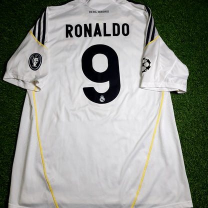 Cristiano Ronaldo Real Madrid 2009 2010 DEBUT UEFA Soccer Jersey XL SKU# E84340 - ForeverSoccerJerseys