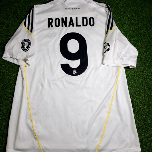 Cristiano Ronaldo Real Madrid 2009 2010 DEBUT UEFA Soccer Jersey XL SKU# E84340