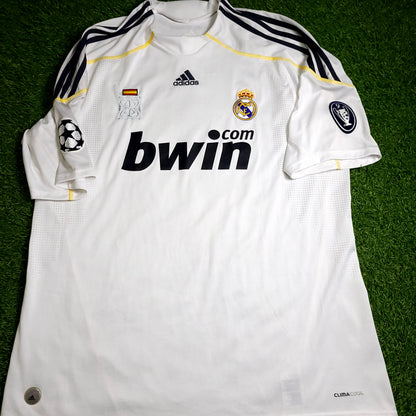 Cristiano Ronaldo Real Madrid 2009 2010 DEBUT UEFA Soccer Jersey XL SKU# E84340 - ForeverSoccerJerseys