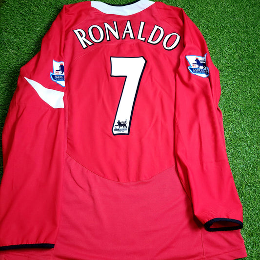 Cristiano Ronaldo Nike Manchester United 2004 2005 2006 Long Sleeve Soccer Jersey L - ForeverSoccerJerseys