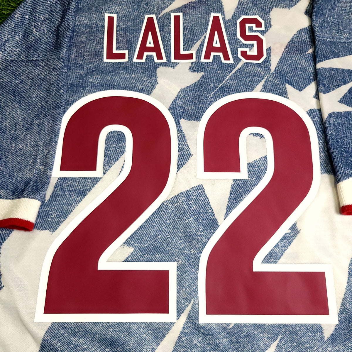 Lalas USA 1994 World Cup US Blue Denim Away Soccer Jersey XL - ForeverSoccerJerseys