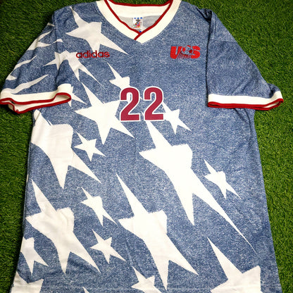 Lalas USA 1994 World Cup US Blue Denim Away Soccer Jersey XL - ForeverSoccerJerseys