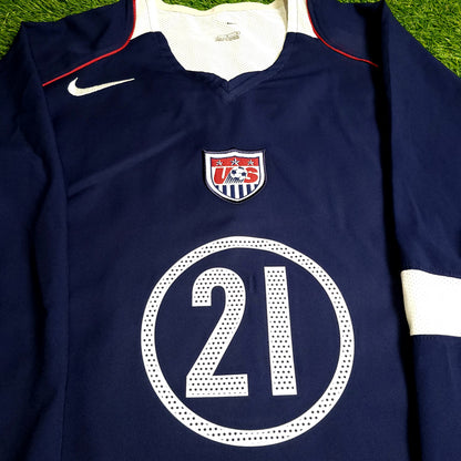 Donovan United States USA 2004 Away Long Sleeve Soccer Jersey L