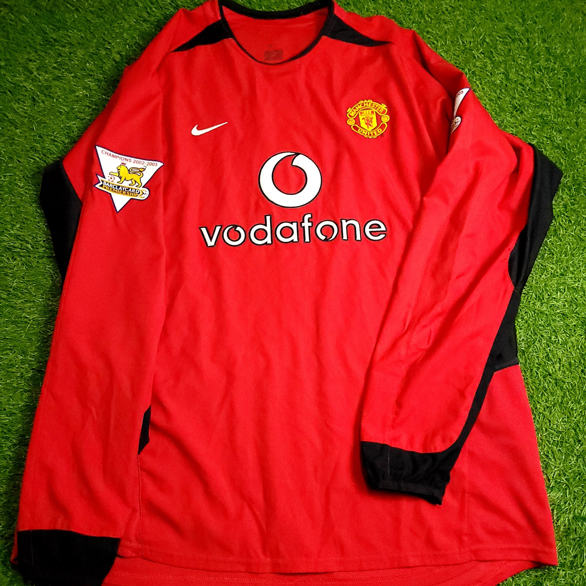 Cristiano Ronaldo Manchester United 2003 2004 DEBUT Long Sleeve Soccer Jersey XL SKU# F20104DHA 184948 - ForeverSoccerJerseys