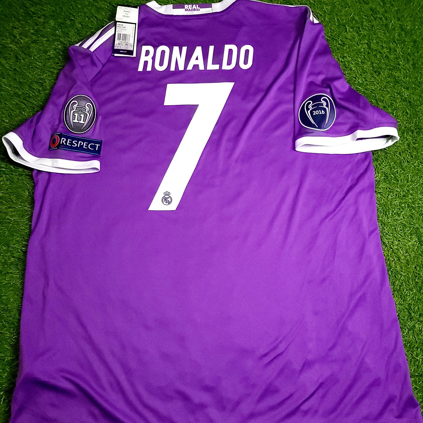 Cristiano Ronaldo Real Madrid 2016 2017 UEFA FINAL Away Soccer Jersey BNWT XL SKU# AI5158 - ForeverSoccerJerseys