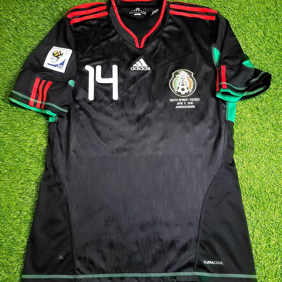 Chicharito Mexico 2010 WORLD CUP Away Black Soccer Jersey M SKU# P41397 - ForeverSoccerJerseys