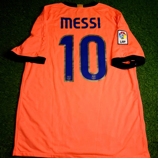Messi Barcelona 2009 2010 Away Soccer Jersey L SKU# 355020-870 - ForeverSoccerJerseys