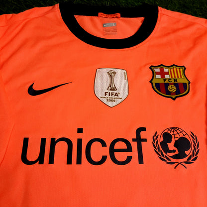 Messi Barcelona 2009 2010 Away Soccer Jersey L SKU# 355020-870