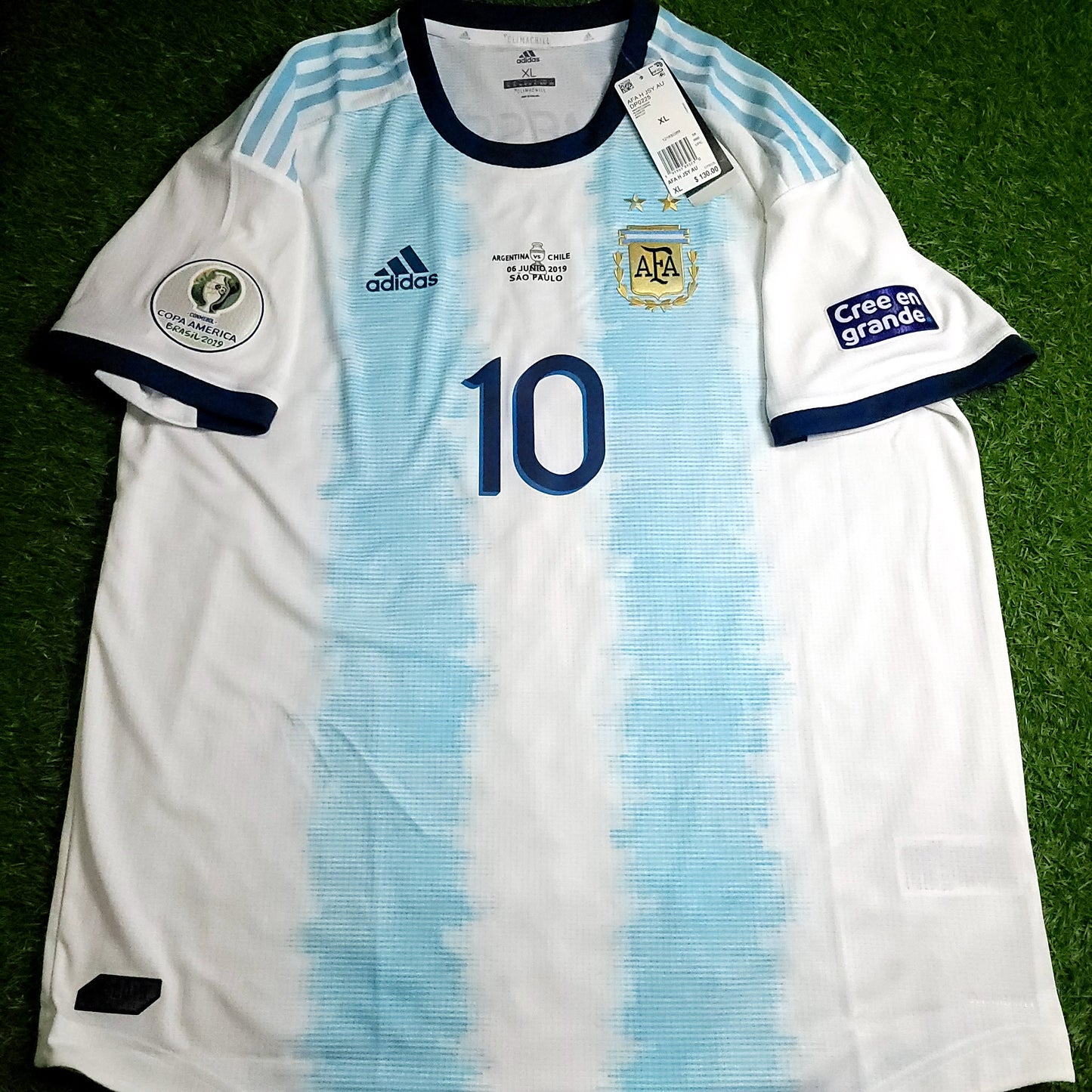 Messi Argentina 2019 COPA AMERICA PLAYER ISSUE Soccer Jersey BNWT XL SKU# DP0225