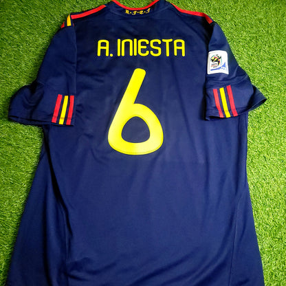 Iniesta Spain 2010 WORLD CUP FINAL Soccer Away Jersey XL SKU# P47896 - ForeverSoccerJerseys
