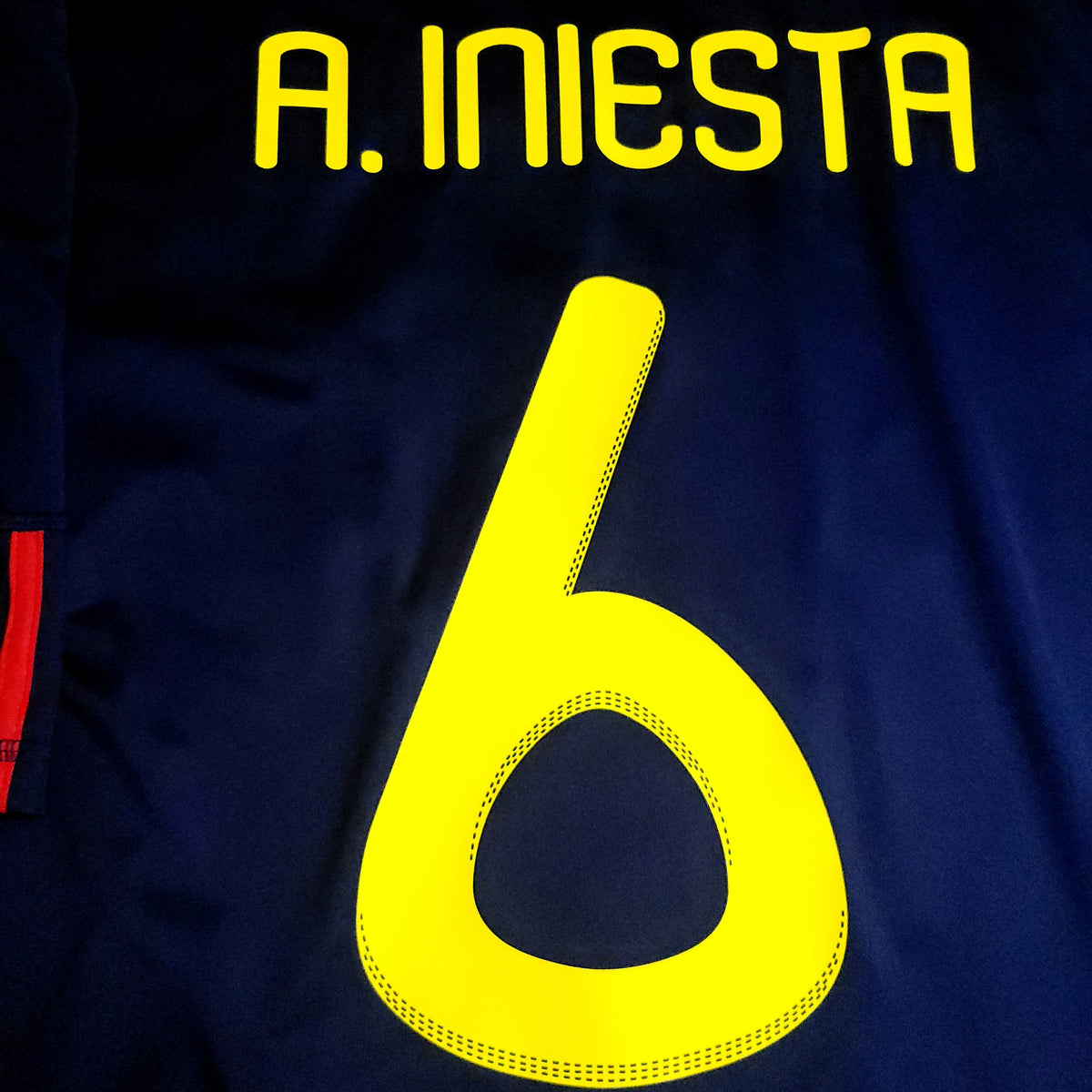 Iniesta Spain 2010 WORLD CUP FINAL Soccer Away Jersey XL SKU# P47896 - ForeverSoccerJerseys