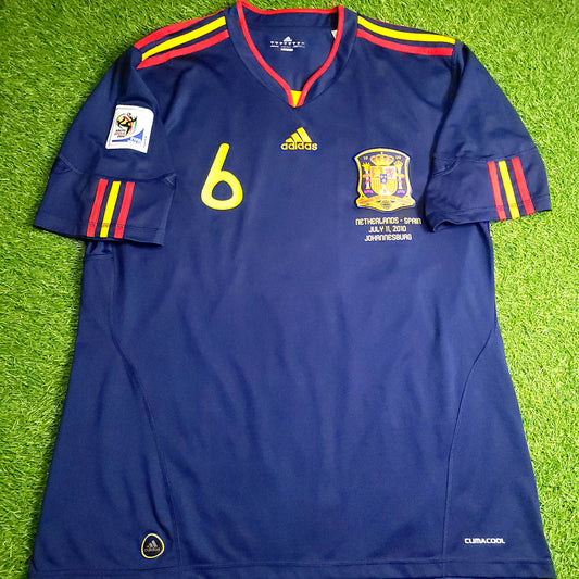 Iniesta Spain 2010 WORLD CUP FINAL Soccer Away Jersey XL SKU# P47896