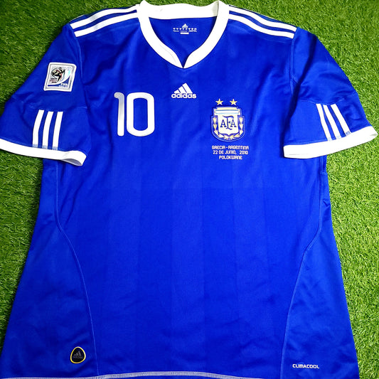 Messi Argentina 2010 WORLD CUP Away Soccer Jersey XL SKU# P47053