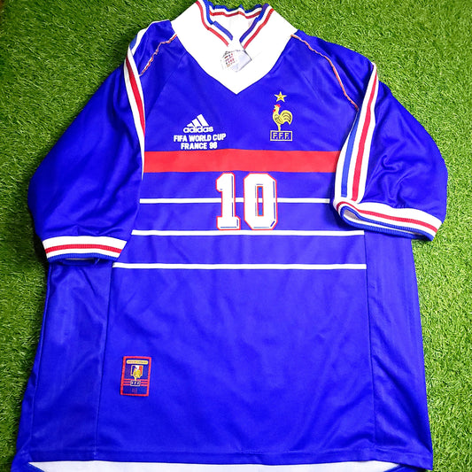 Zidane France 1998 WORLD CUP FINAL STAR Soccer Jersey XL