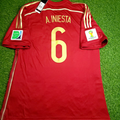 Iniesta Spain 2014 WORLD CUP Soccer Jersey BNWT XL SKU# G85279
