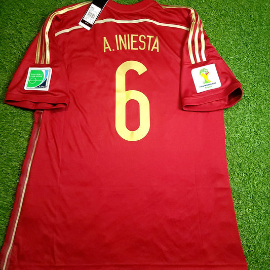 Iniesta Spain 2014 WORLD CUP Soccer Jersey BNWT XL SKU# G85279