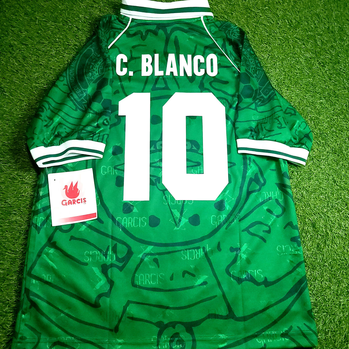 Blanco Mexico Garcis 1999 Confederations Cup Final Soccer Jersey BNWT M - ForeverSoccerJerseys
