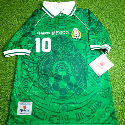 Blanco Mexico Garcis 1999 Confederations Cup Final Soccer Jersey BNWT M - ForeverSoccerJerseys