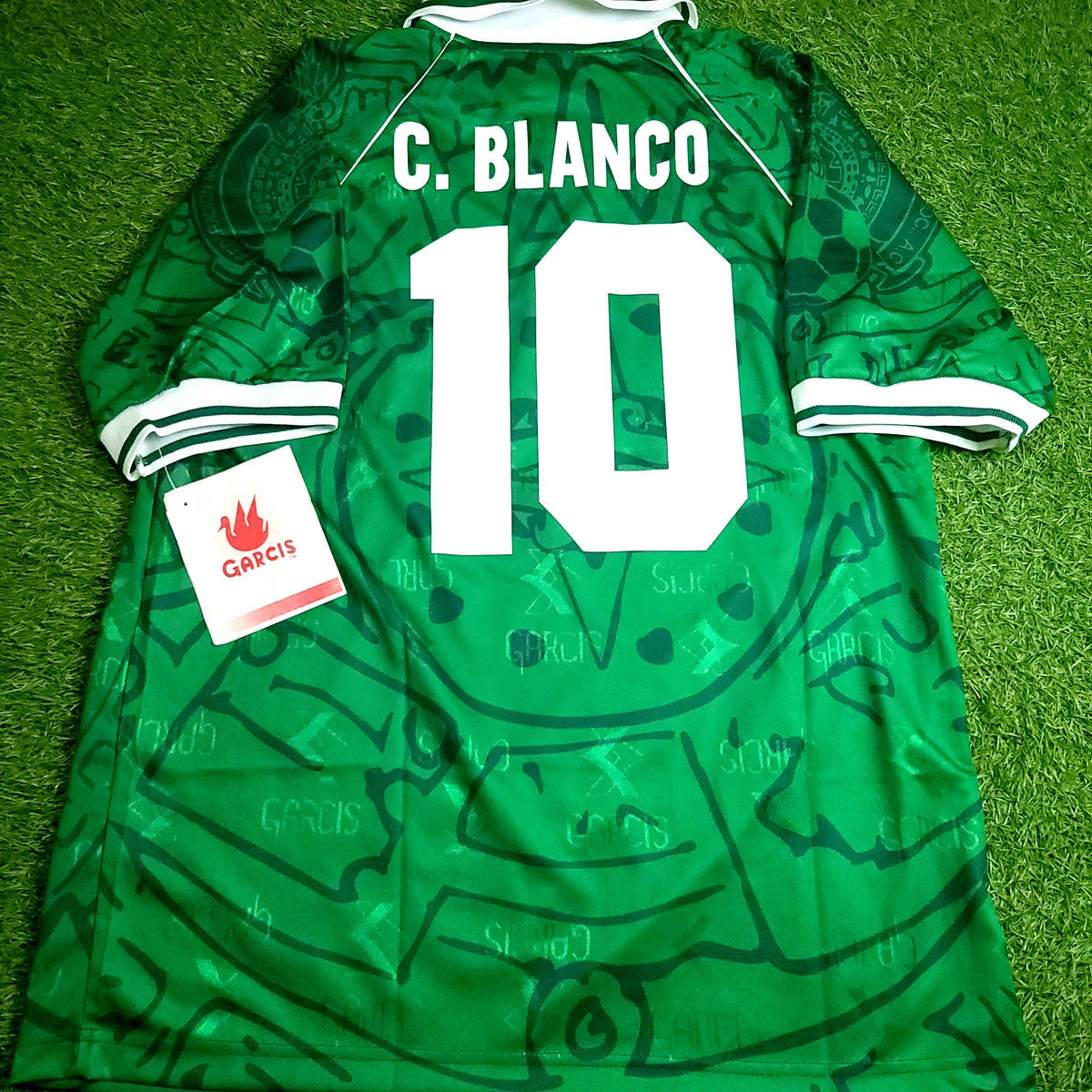 Blanco Mexico Garcis 1999 Confederations Cup Final Soccer Jersey BNWT L - ForeverSoccerJerseys