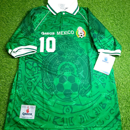 Blanco Mexico Garcis 1999 Confederations Cup Final Soccer Jersey BNWT L - ForeverSoccerJerseys