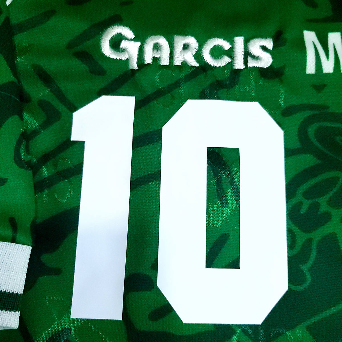 Blanco Mexico Garcis 1999 Confederations Cup Final Soccer Jersey BNWT L - ForeverSoccerJerseys