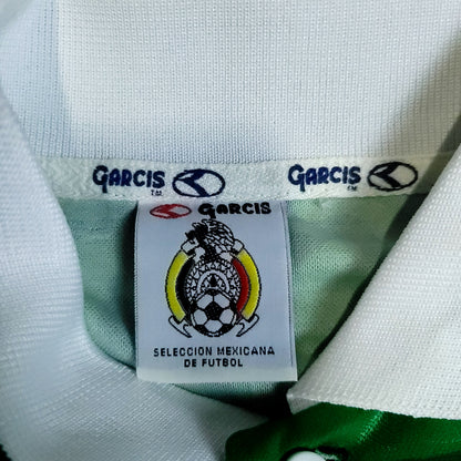 Blanco Mexico Garcis 1999 Confederations Cup Final Soccer Jersey BNWT L - ForeverSoccerJerseys