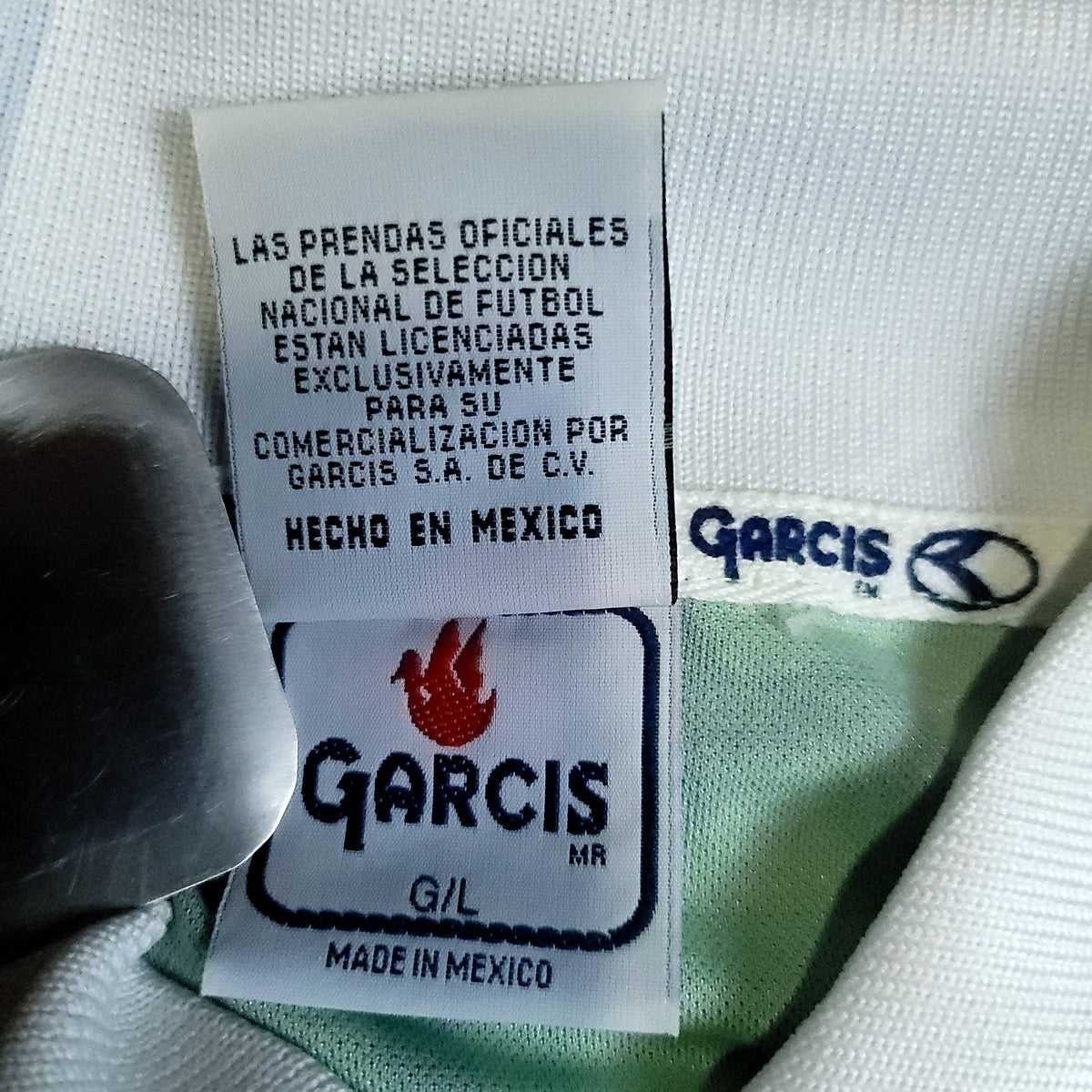 Blanco Mexico Garcis 1999 Confederations Cup Final Soccer Jersey BNWT L - ForeverSoccerJerseys