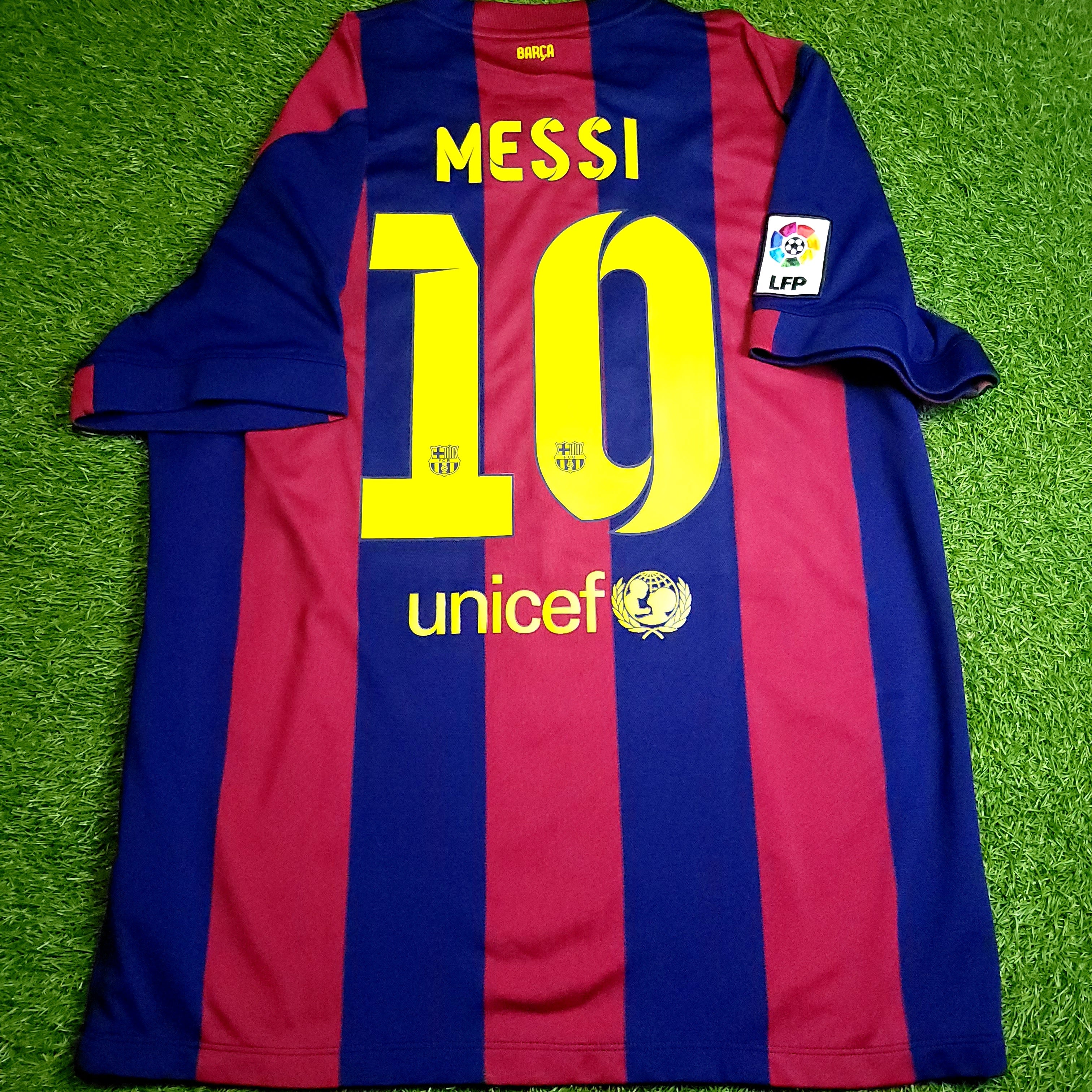 Messi Barcelona 2014 2015 TREBLE Soccer Jersey XL SKU# 610594-422