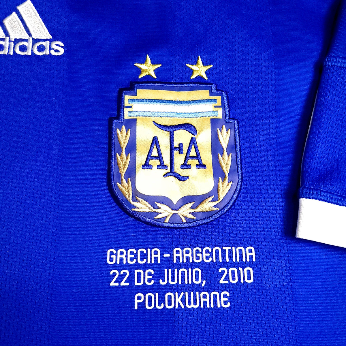 Messi Argentina 2010 WORLD CUP Away Soccer Jersey L SKU# P47053 - ForeverSoccerJerseys