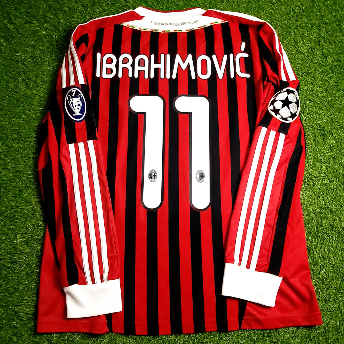 Ibrahimovic AC Milan 2011 2012 Long Sleeve UEFA Soccer Jersey M SKU# V13416