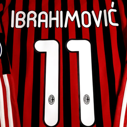 Ibrahimovic AC Milan 2011 2012 Long Sleeve UEFA Soccer Jersey M SKU# V13416