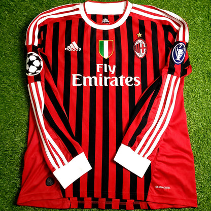 Ibrahimovic AC Milan 2011 2012 Long Sleeve UEFA Soccer Jersey M SKU# V13416