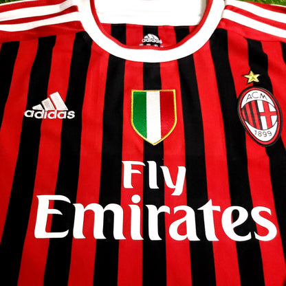 Ibrahimovic AC Milan 2011 2012 Long Sleeve UEFA Soccer Jersey M SKU# V13416
