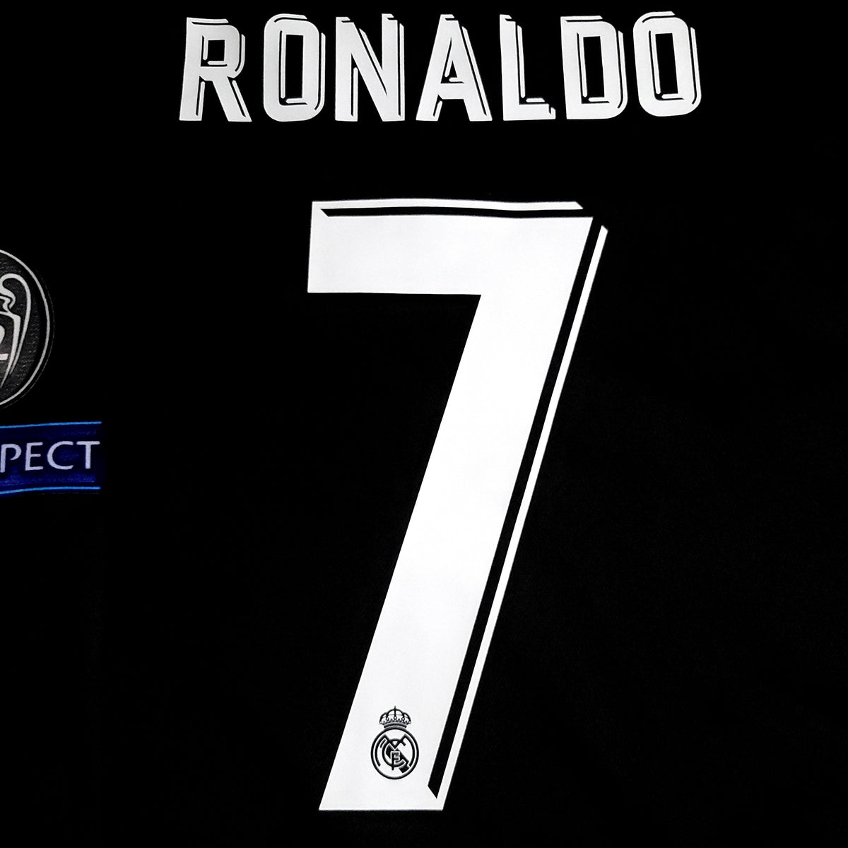 Cristiano Ronaldo Real Madrid 2017 2018 UEFA Long Sleeve Away Soccer Jersey L SKU# B31088 - ForeverSoccerJerseys