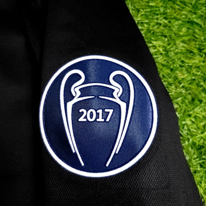 Cristiano Ronaldo Real Madrid 2017 2018 UEFA Long Sleeve Away Soccer Jersey L SKU# B31088 - ForeverSoccerJerseys