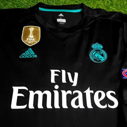 Cristiano Ronaldo Real Madrid 2017 2018 UEFA Long Sleeve Away Soccer Jersey L SKU# B31088 - ForeverSoccerJerseys