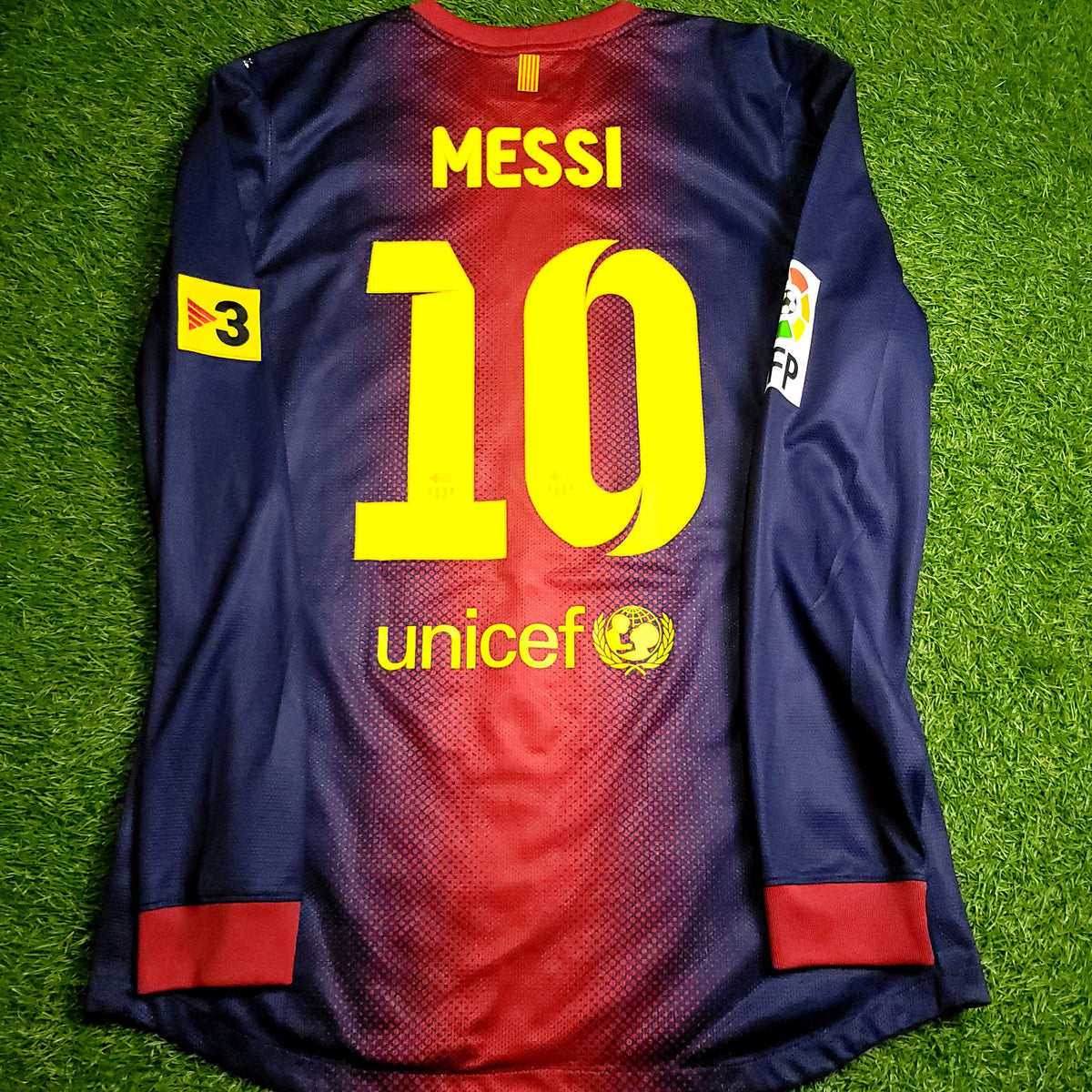Messi Barcelona 2012 2013 PLAYER ISSUE Long Sleeve Soccer Jersey L