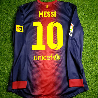 Messi Barcelona 2012 2013 PLAYER ISSUE Long Sleeve Soccer Jersey L