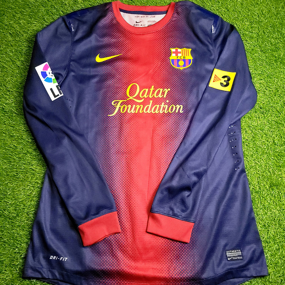 Messi Barcelona 2012 2013 PLAYER ISSUE Long Sleeve Soccer Jersey L