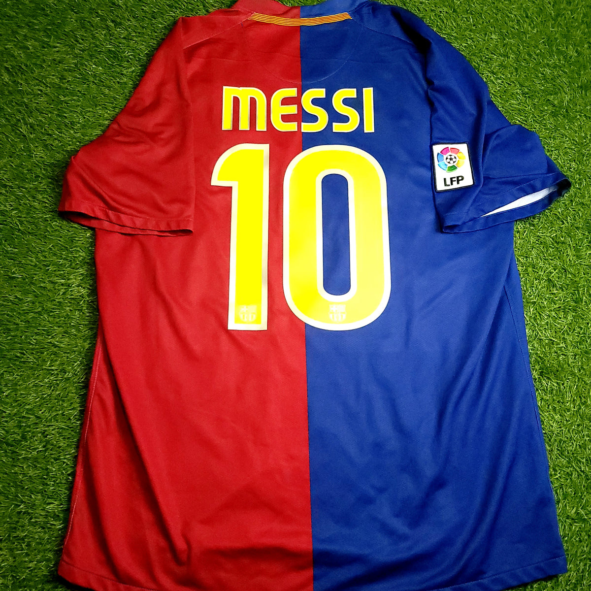 Messi Barcelona TREBLE 2008 2009 Soccer Jersey L SKU# 286784-655 - ForeverSoccerJerseys