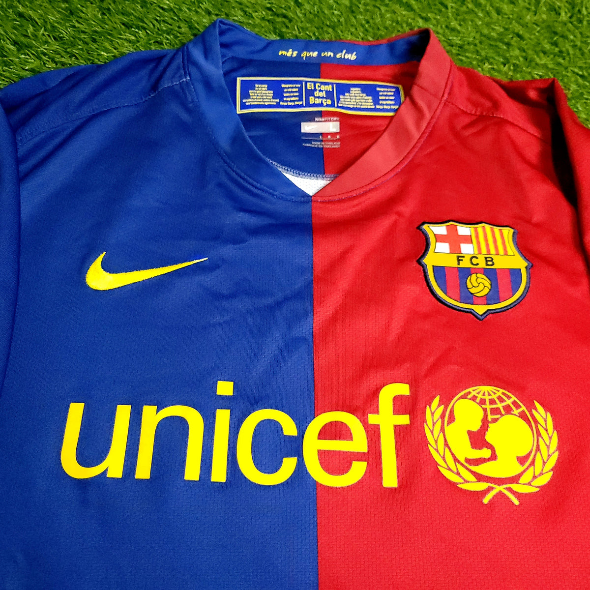 Messi Barcelona TREBLE 2008 2009 Soccer Jersey L SKU# 286784-655 - ForeverSoccerJerseys